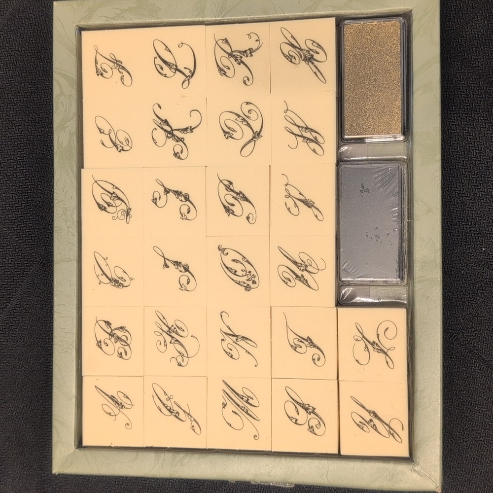 Victorian script letter stamp set